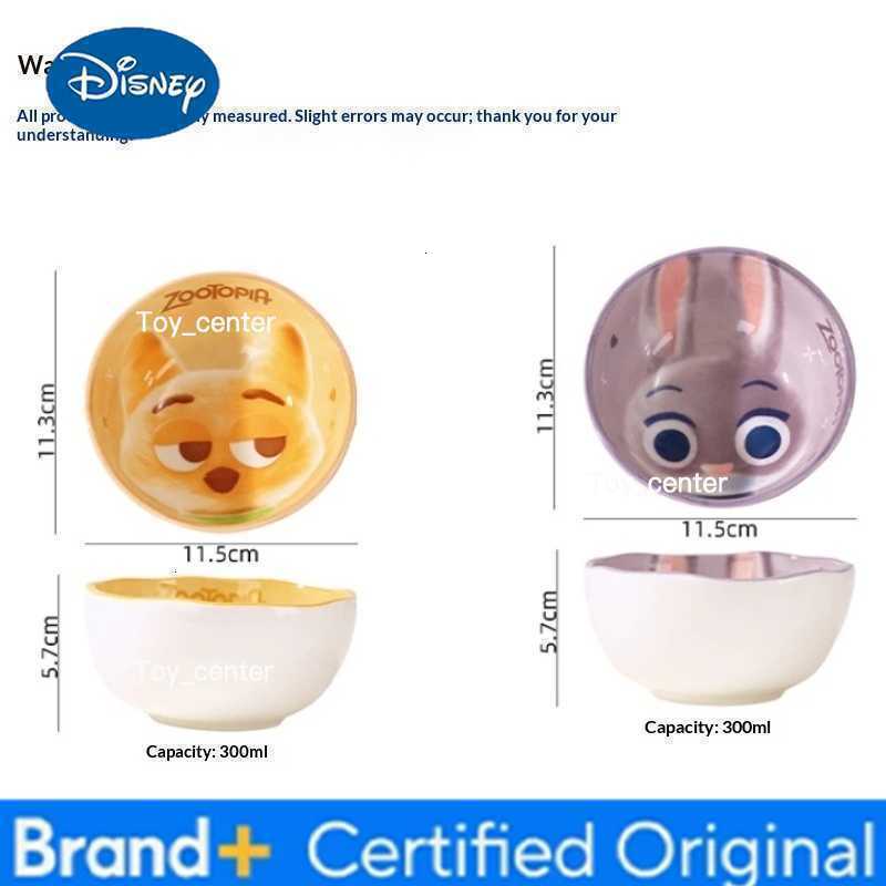 Disney New Zootopia Ceramic Rice Bowl Set Judy Hopps Nick Wilde Mayor Bellwether Clawhauser Under Glaze Color Cute Cartoon Gift H260302