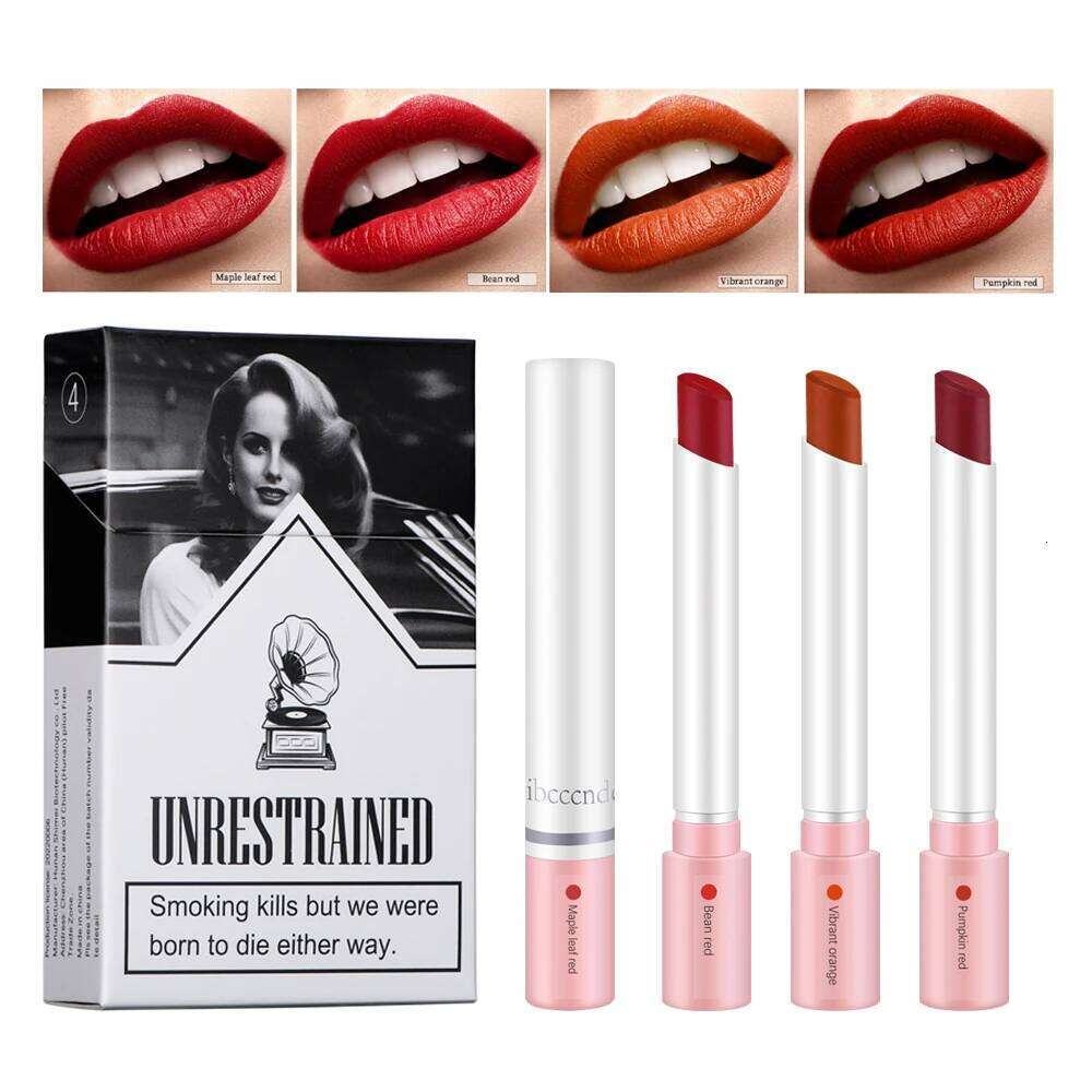 4 Colors Makeup Cosmetics Lipstick Set Tint Lip Gloss Waterproof Maquillaje Matte Long Lasting Make Up Pomade Kits H260302