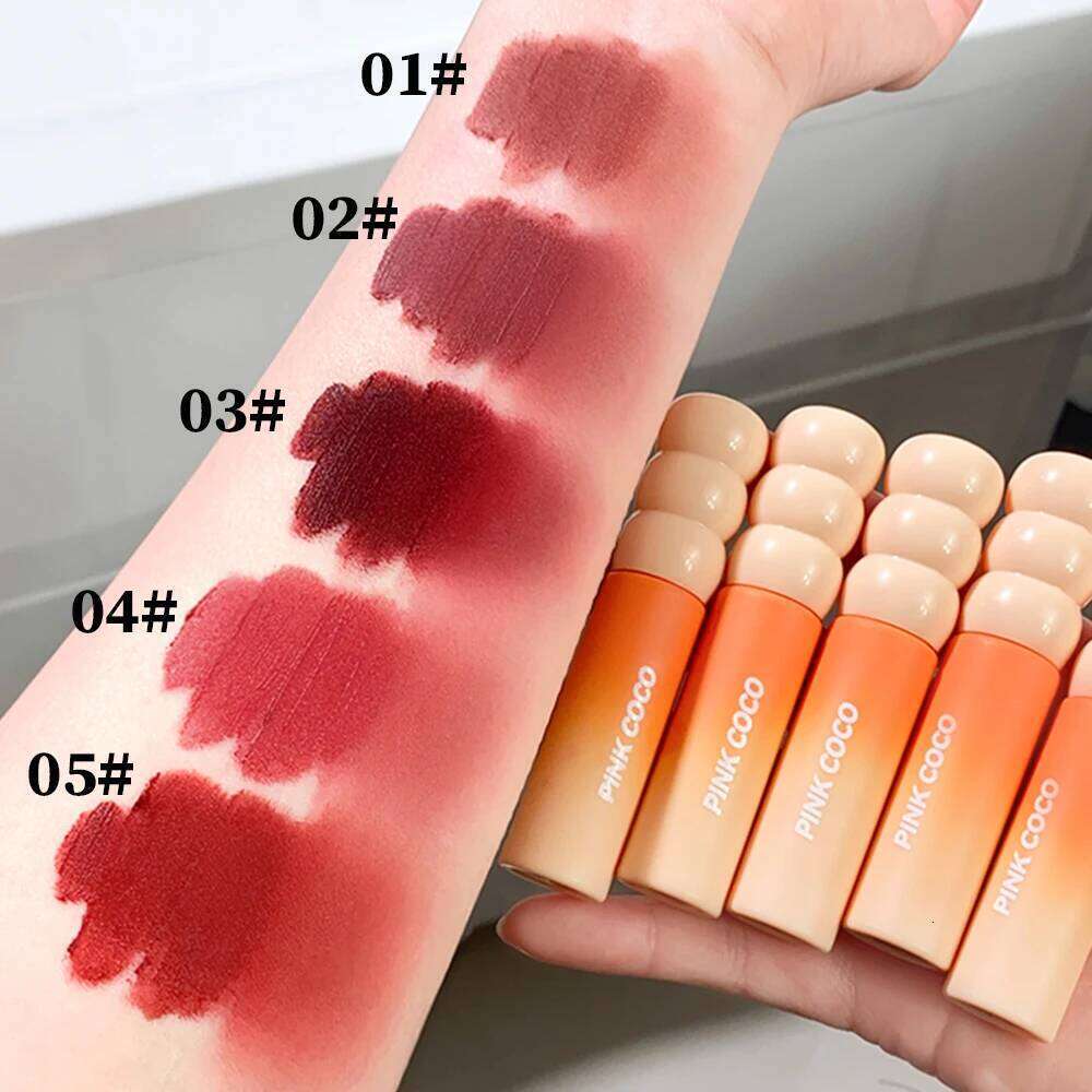 PINK COCO Sunset Galaxy Velvet Mud Low-saturation Tone Autumn and Winter Matte Lip Glaze H260302