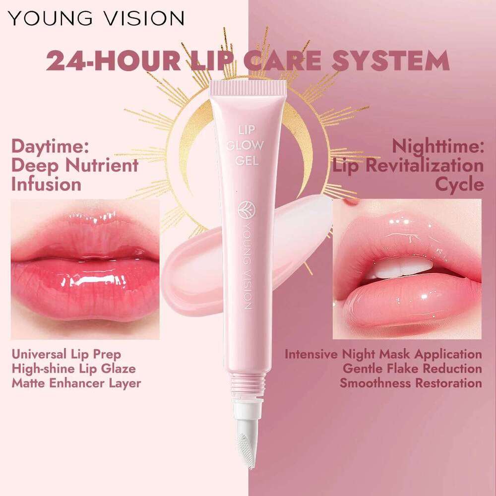 VISION LIP GLOW GEL Pink Moisturizing Lip Mask Anti-Chapping Glossy Long-Lasting H260302