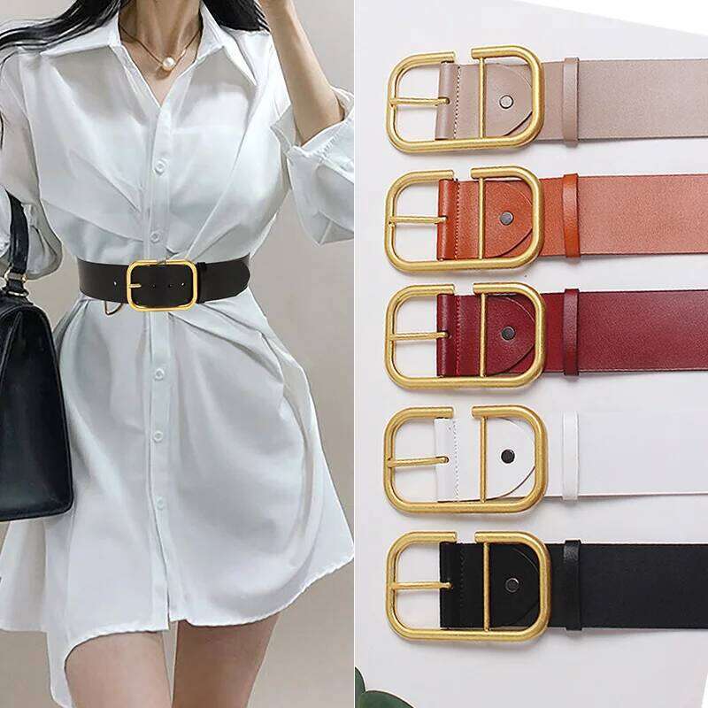 High-end Luxury Brands Women's Waist 5.7CM Width Genuine leather Corset Belt Plus Size Cowhide Dress Jacket Waistband S260228