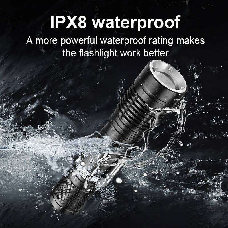 Portable LED Flashlight High Brightness Professional Diving Torch IPX8 Waterproof Underwater Lantern Amphibious Outdoor Lights Z260301