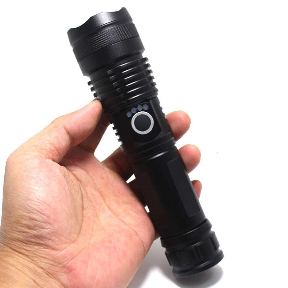 Powerful LED Flashlight 5 modes Zoomable lighting Searching Camping Torch 26650 charging hunting Outdoor Waterproof lamp Z260301