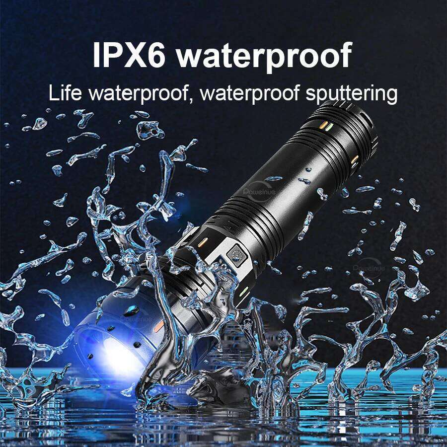 Super High Power LED Flashlight 10000000LM Rechargeable Torch Light For Outdoor Fishing Camping Waterproof Tactical Flashlights Z260301