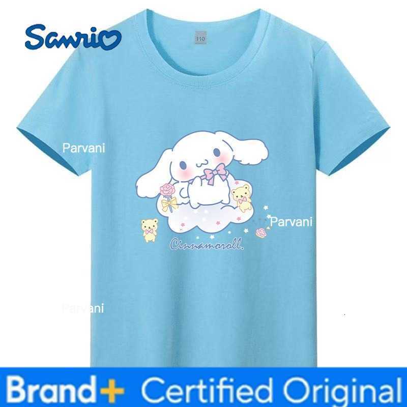 Sanrio New Product Yuguigou Cartoon Pattern Childrens T-shirt Round Neck Pure Cotton Parent-child Casual Short Sleeved Shirt H260302