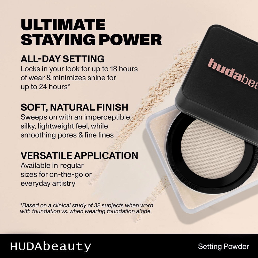 Huda Beauty 9-Color Loose Powder Compact 20g - Used For Baking This Product Features Cherry Blossom-Shaped Makeup Setting Powder Oil Control And Conce