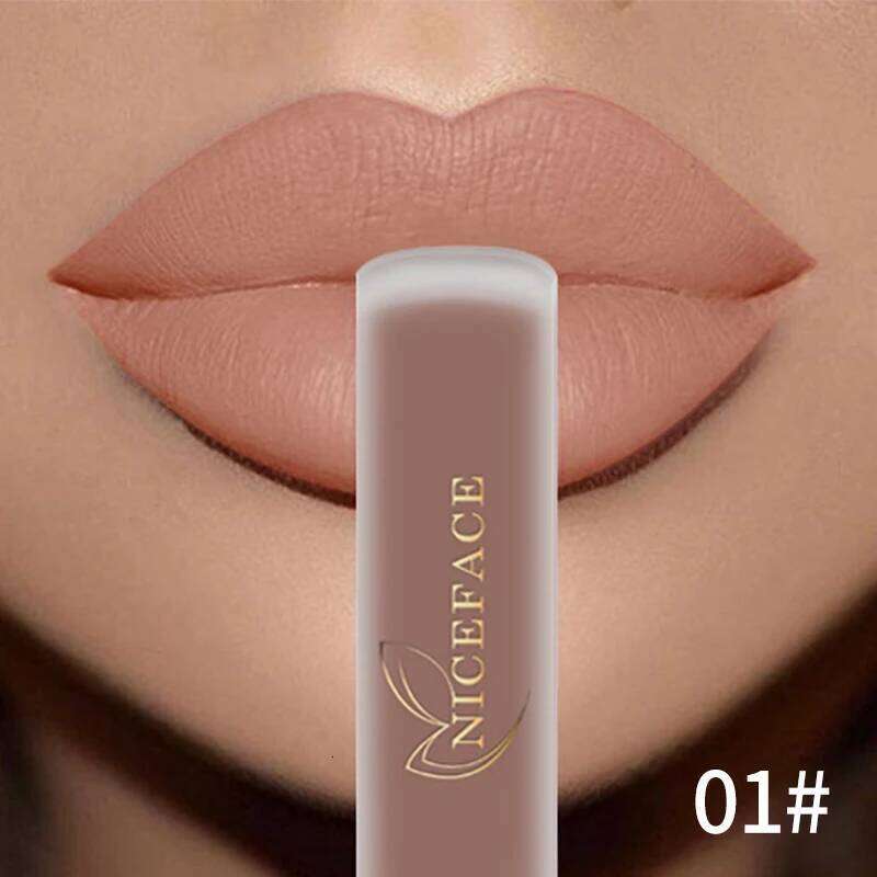 NICEFACE Hot Color Gloss Waterproof Matt Lipgloss Lasting Nude Liquid Lipstick Cosmetic Sexy Women Tint Makeup Lip Stain H260302