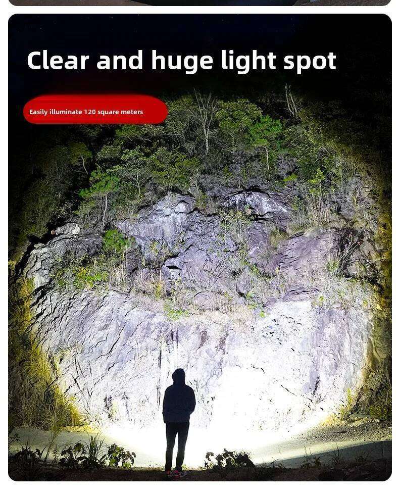 LED flashlight, strong laser cannon, explosive light, ultra long endurance, outdoor charging, portable multifunctional em Z260301