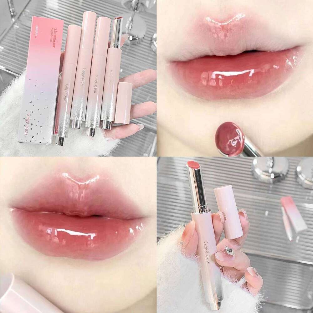 Snowy Design Solid Watery Lipstick Mirror Moisturizing Nourishing Lip Balm Beautiful Colors Suitable for Winter H260302