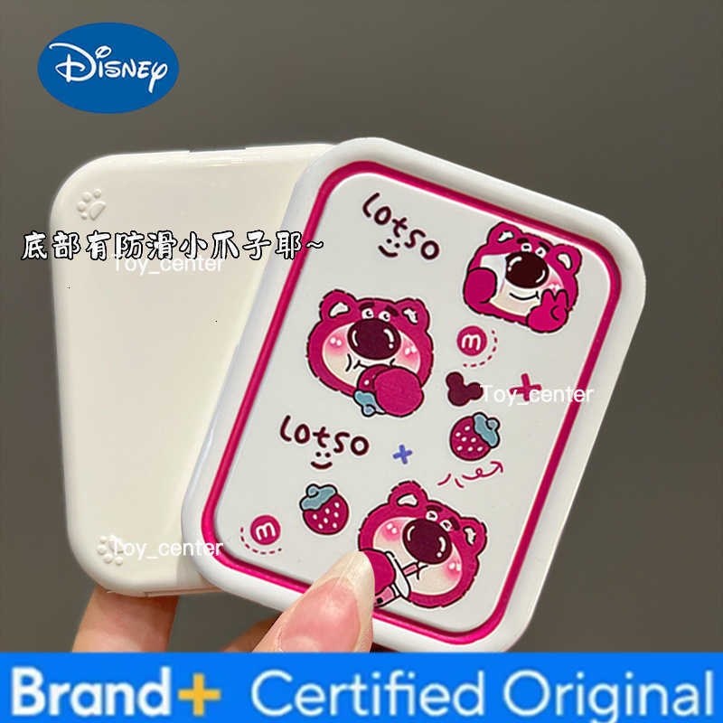 Disney Kawaii Lotso Folding Makeup Mirror Cute Lotso Portable Handheld Makeup Mirror Cartoon Anime Sides Foldable Mirror Gifts H260302