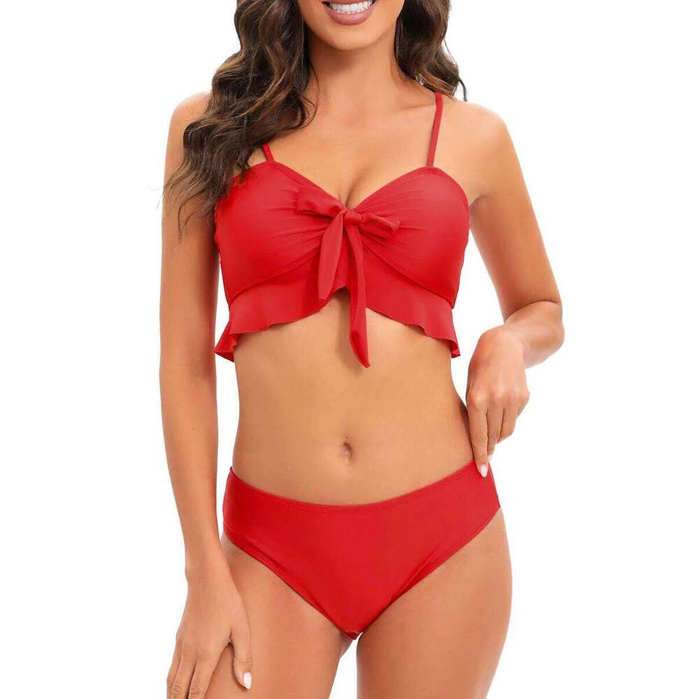 3 Pieces Strappy Bikini 2025 & Beach Dress Ruffle Swimsuit Women Sexy Swimwear Female Bather Bathing Swimming Swim Suit Z260301