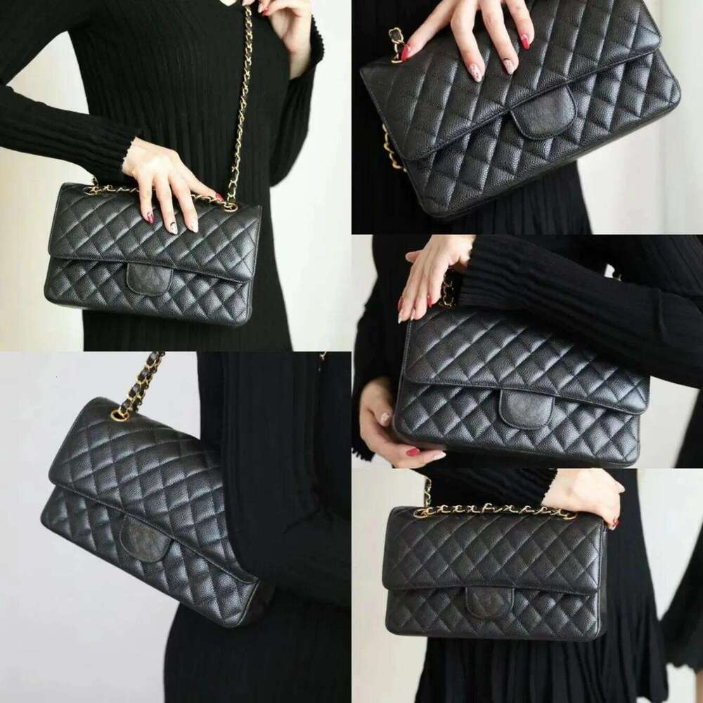 Designer bags Shoulder Bag Sheepskin Women's Caviar cf Classic Crossbody Bags Diamond Pattern Metal Chain Doube C Letters Flap Closure Handbag 26cm