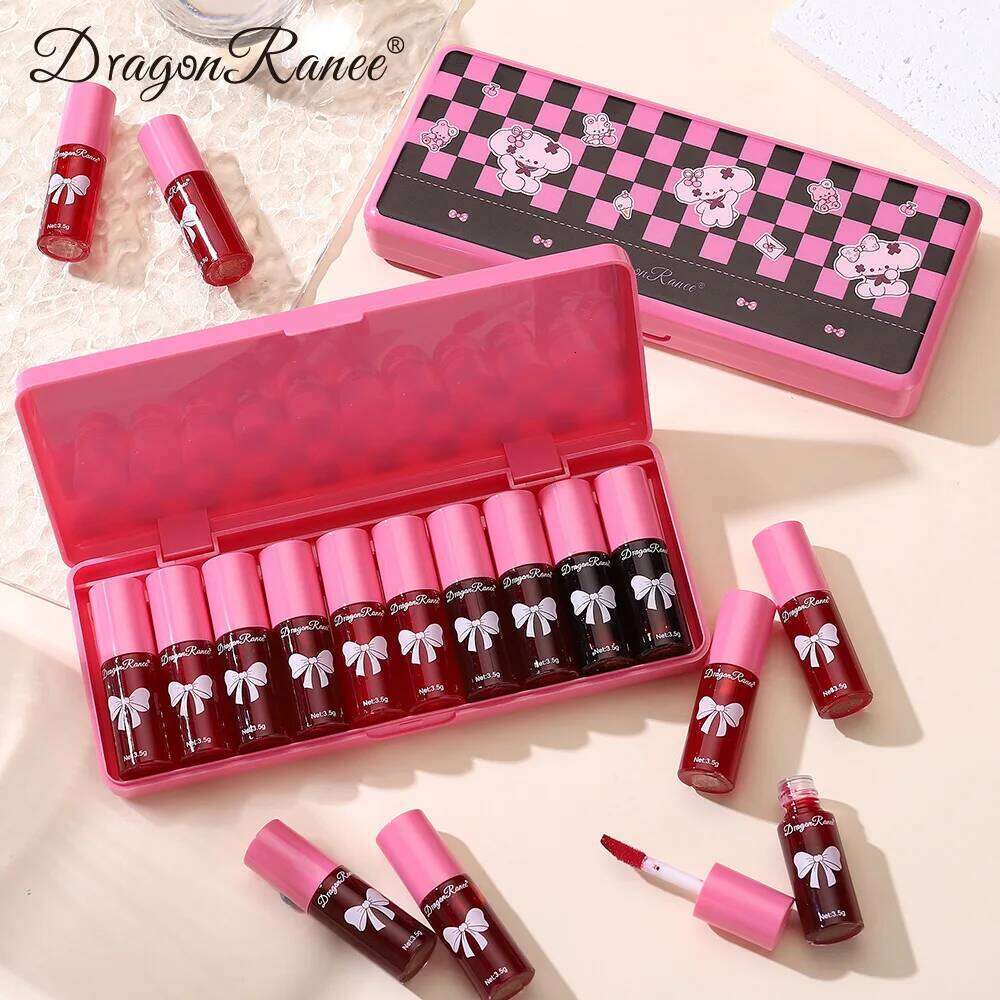 10 pack gloss set, easy to color non fading, lip gloss, waterproof and moisturizing lipstick water H260302