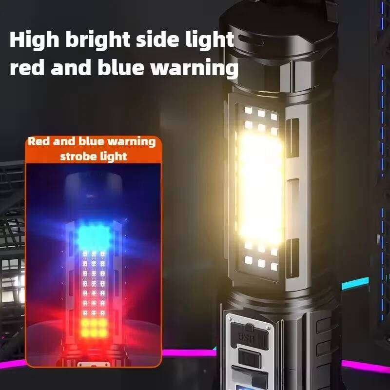 Super Big Flashlight USB Rechargeable Most Strong LED Tactical Torch Light Long Range Digital Power Display Built-in Battery Z260301