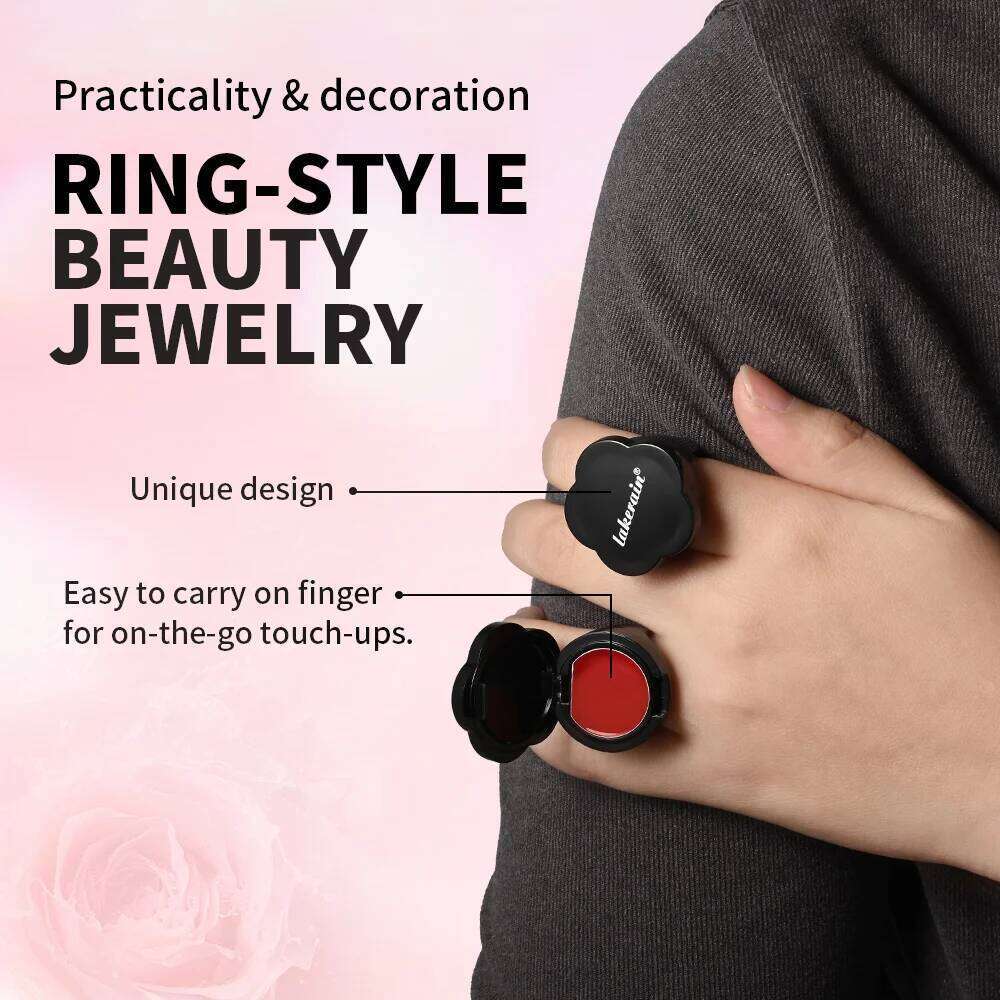 Lakerain Rouge Long Lasting Moisturizing Shining Lips Cheeks Dual-use Anti wrinkle Nourishment Ring Style Lipstick H260302