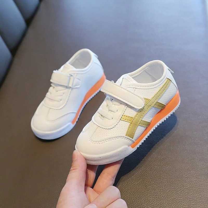 Spring & Autumn Kids' Color Block Casual Sneakers | Non-slip Soft Sole White Shoes for Boys & GirlsT260302