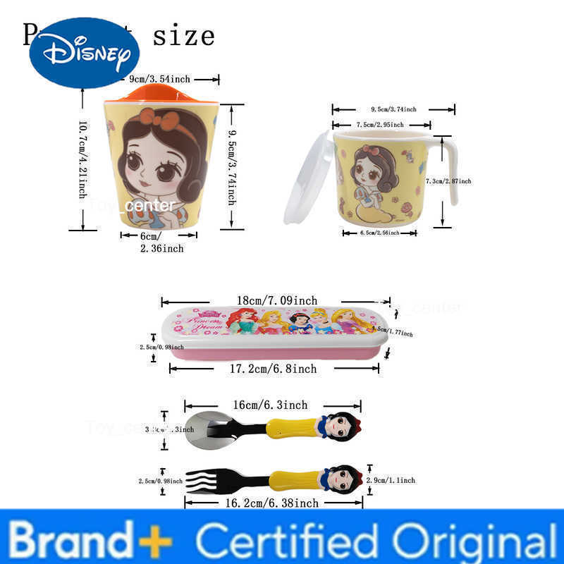 Disney 1pc Cartoon Snow White melamine tableware Plate Bowl Cup Fork and spoon Family Dinner Birthday party durable tableware H260302