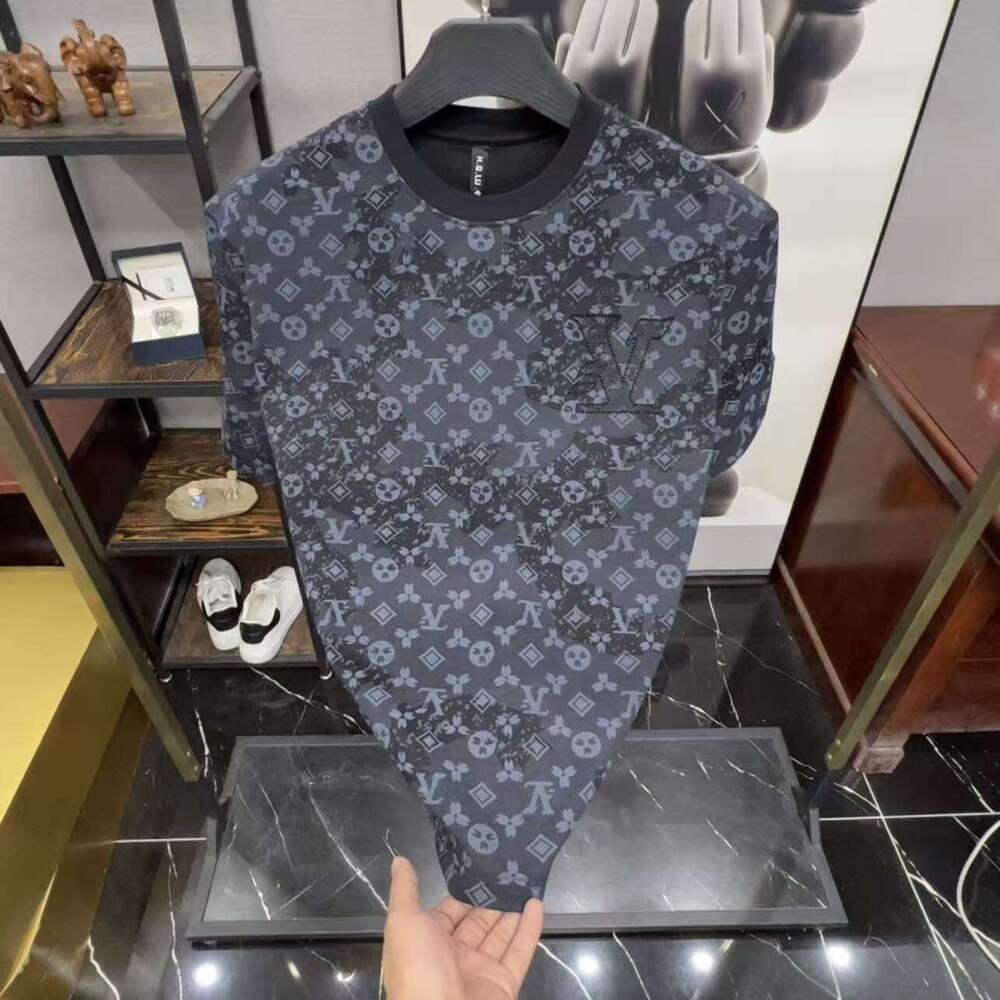 Fashionable 2026 New Embroidered Trendy Men's T-Shirt, High-End Short Sleeve, Spring Round Neck, Casual Versatile, Light Luxury Half Sleeve