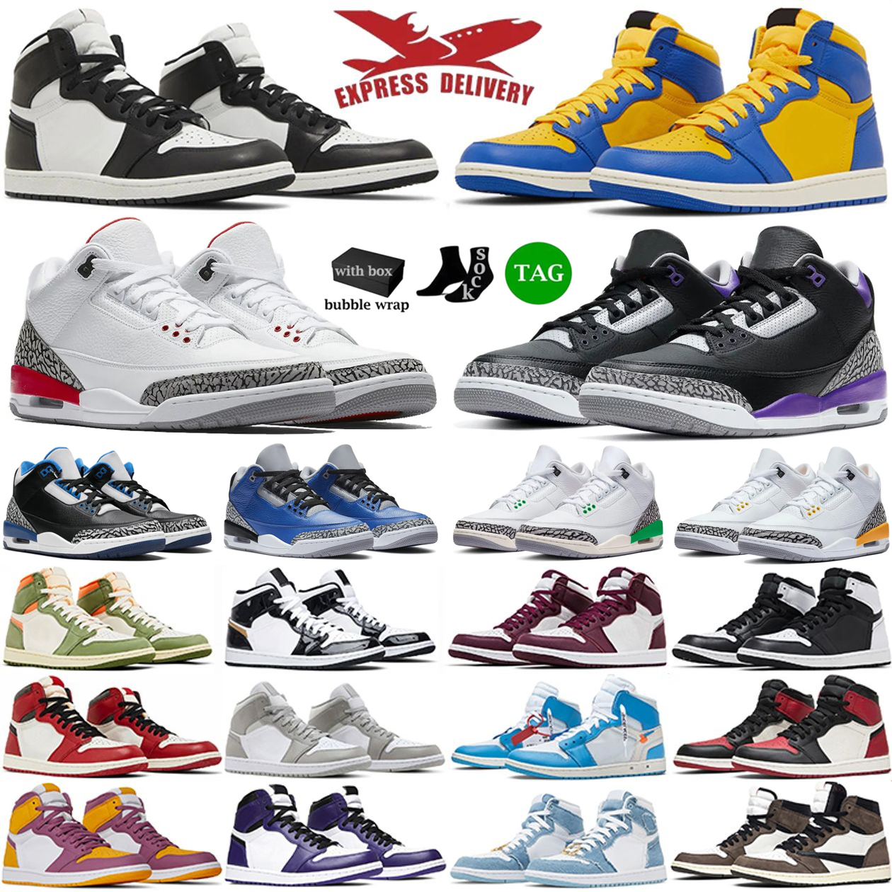 Men Basketball Shoes 1s 3s Sneakers Classics Celadon Dark Mocha Black White True Blue Bred Shadow Chicago Lucky Green Smoke Grey Outdoor 1 High Trainers Sport Shoes