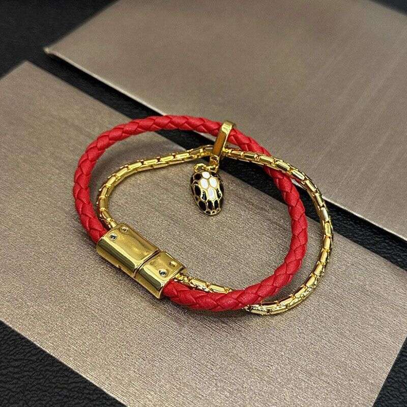 Mm Leather Couple's Red Cord Waterproof Steel Wire Rope Same Style Zodiac Year Bracelet Can Be Worn Good Luck For Both Men And Women