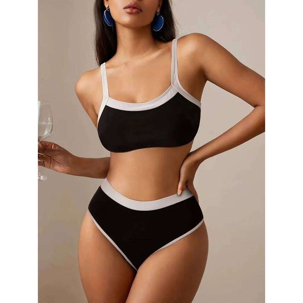 Bikini Women Swimsuit 2025 New Solid Sling Bikinis Sexy High Waist Swimwear Summer 2 Piece Set Beachwear Bathing Suit Female Z260301