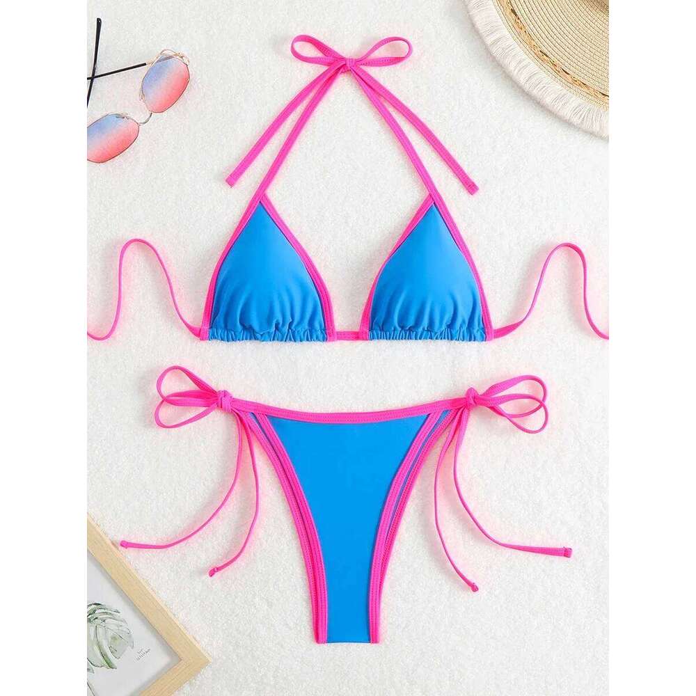 2025 Triangle Halter Bikini Sexy Brazilian Swimsuit Women String Swimwear Female Bathers Bathing Swimming Swim Suit Beachwear Z260301