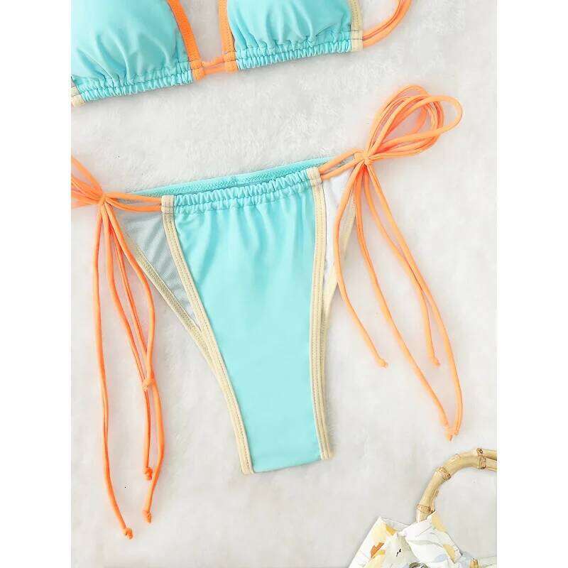 2025New Blue Swimsuit Ladies Sexy Three Point Bikini Women Wholesale Z260301
