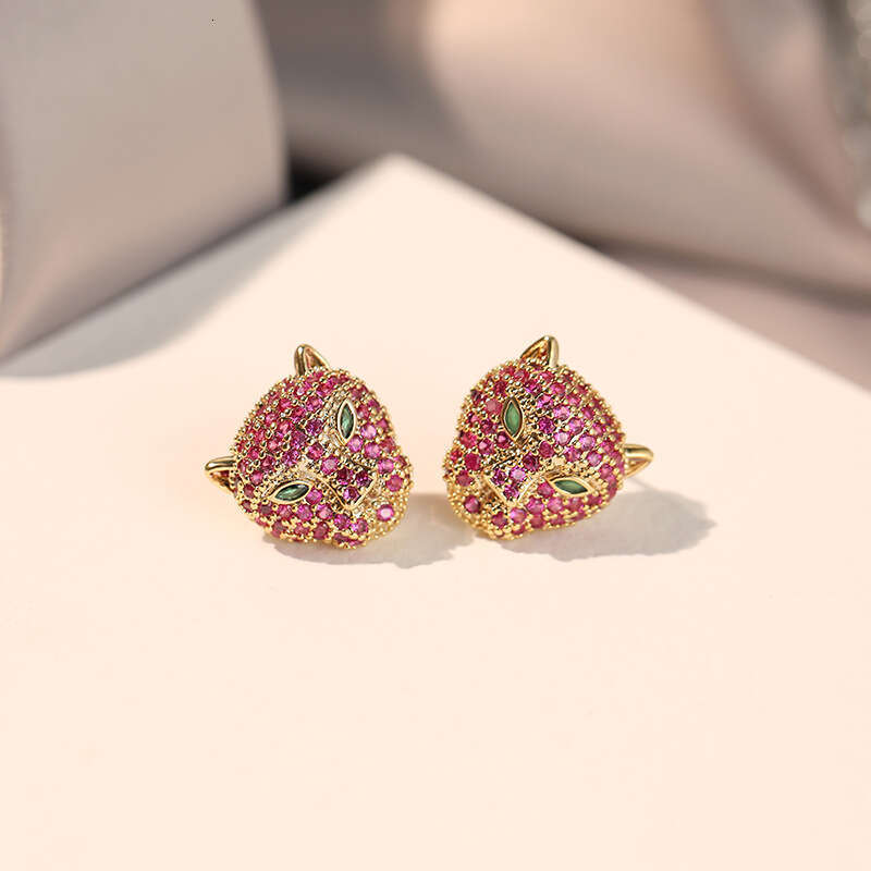 Leopard Head Earrings Trendy Light Luxury Style And Personality High-end Earrings