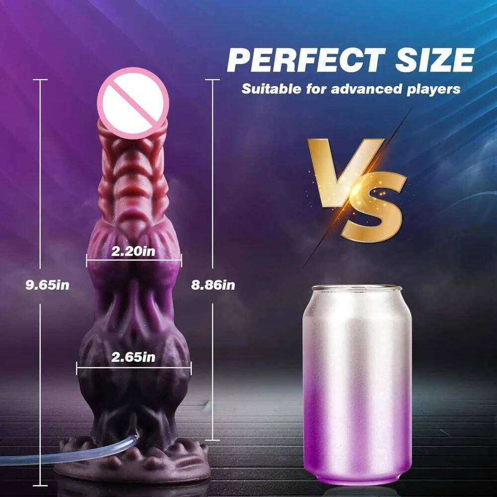 Huge Monster Squirting Fantasy Dragon Horse Dog Dildo Knotted Ejaculating Toy Big Anal Silicone Adult Toys for Women 26H0301