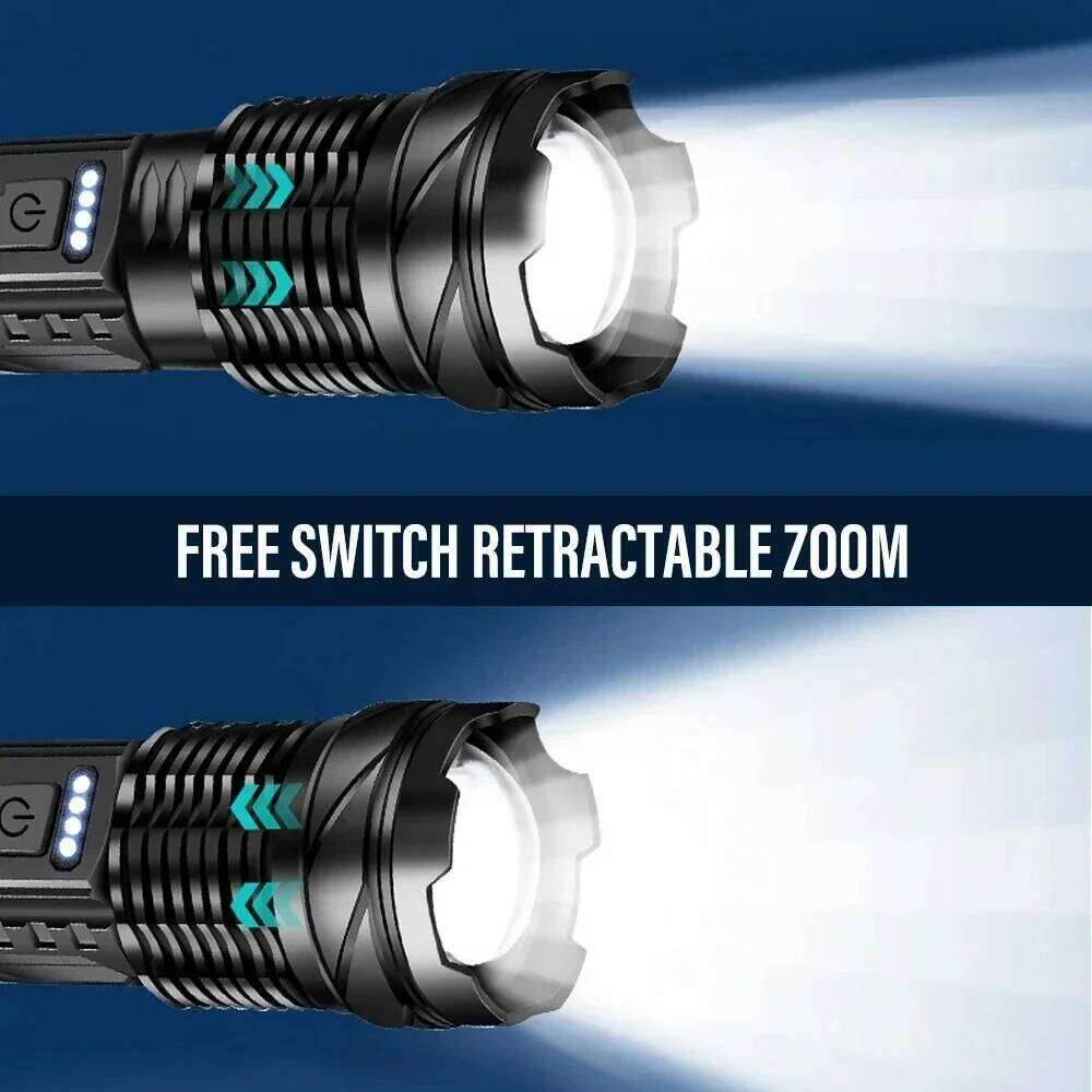 100000LM LED Rechargeable Zoom Tactical Torch 2000M Long Range Powerful Flashlight Fishing Camping Lantern Z260301