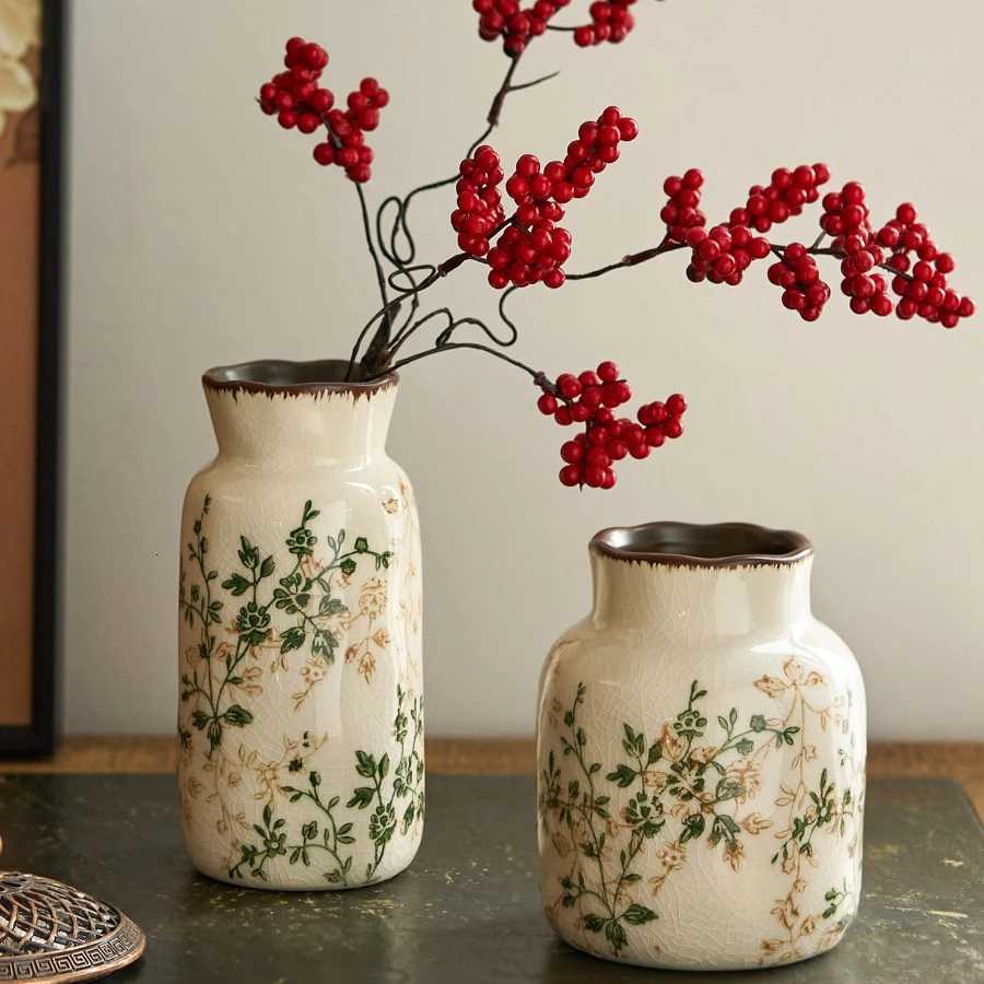 Ceramic Vase Mini Ornament Wabi Sabi Style Living Room Flower Arrangement Retro Dining Table DecorT260302
