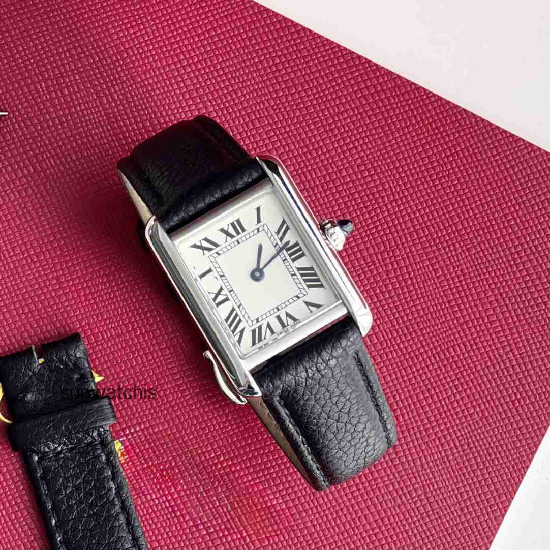 Top quality tanks watch super clone watches watch women designer mens watch swiss quartz movement sapphire glass genuine leather strap 22mm with box RGS7