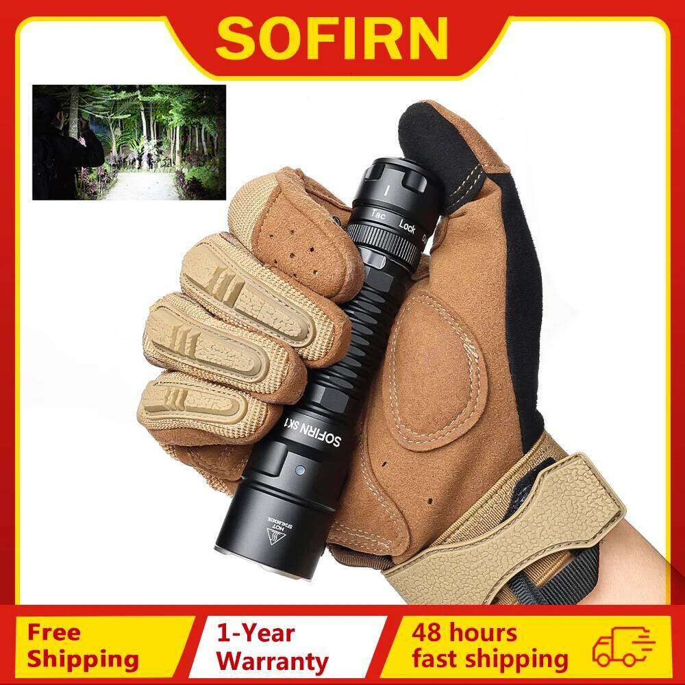 Sofirn SK1 SFT25R LED Tactical Flashlight 18650 Rechargeable 1300LM Powerful Torch With Rotary Switch Z260301