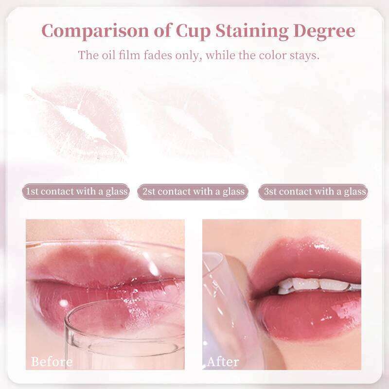 Moisturizing Mirror Lipstick, Nourishing Glaze, Long-Lasting Waterproof Non-Stick Cup, Highpigment Lip Gloss,All Skin Types H260302