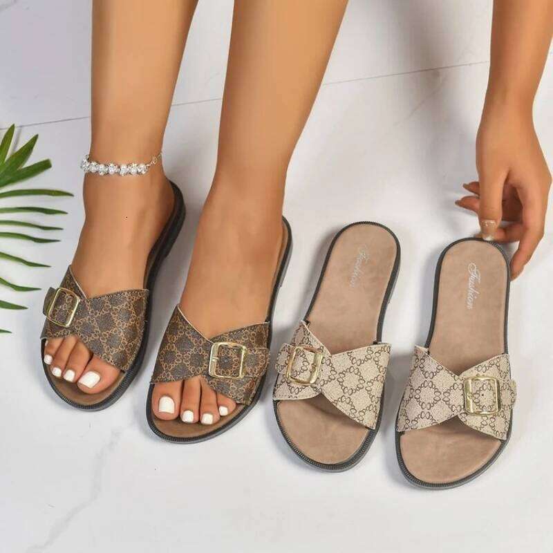 2026 New Style Slip-On Slide Sandals Fashion Outside Wear Cork Women's Slippers Retro Women Casual Shoes