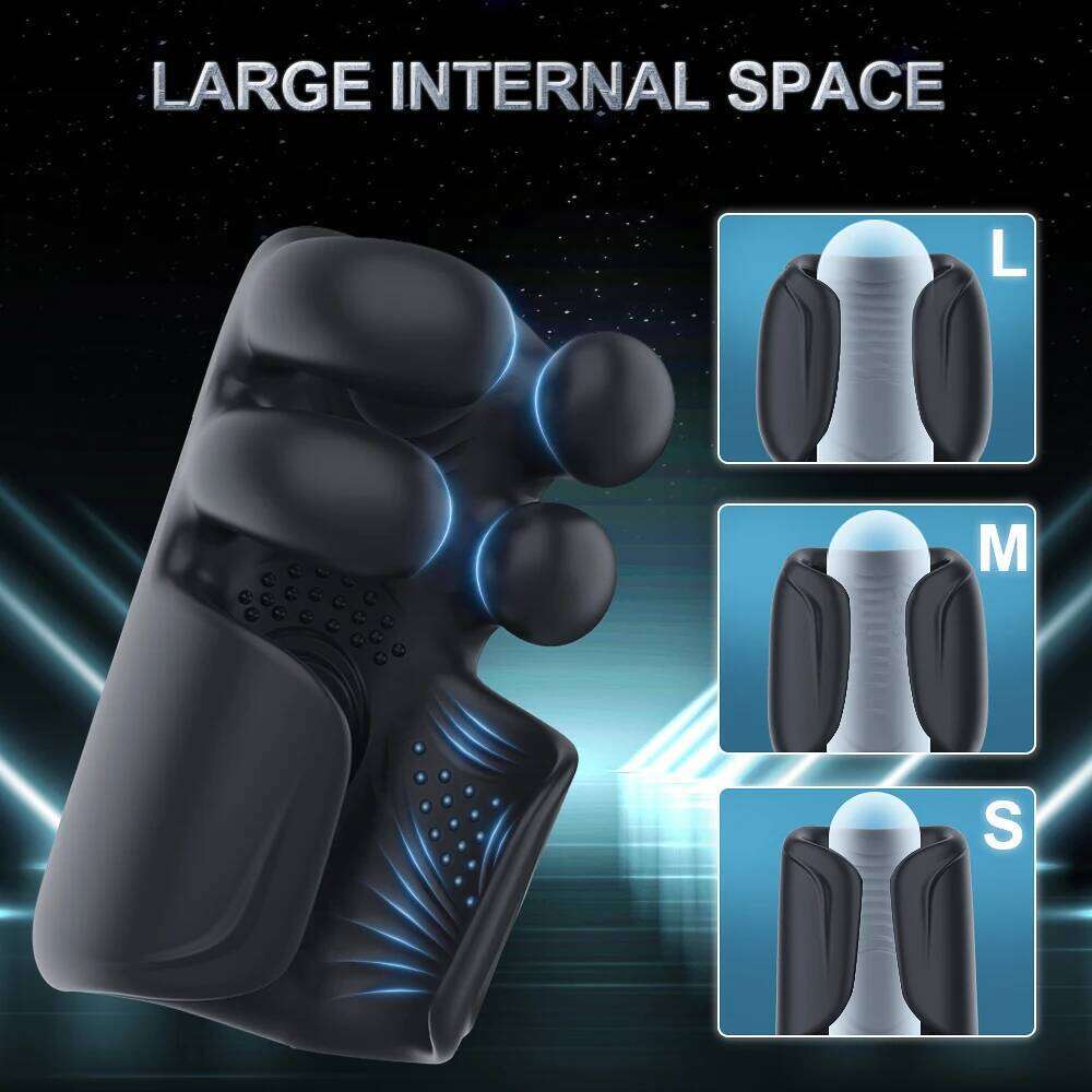 Male Masturbator Training Glans Vibrator Pinching Trainer Massager Tapping Stroker Penis Stimulator for Men Sex Toys C260302