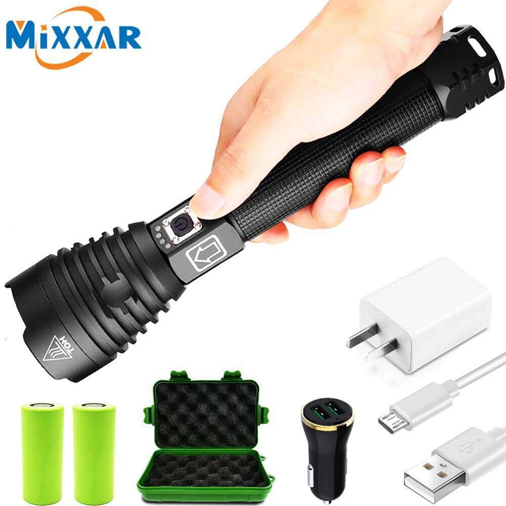 ZK20 XHP90/XPH70/XPH50 LED Flashlight Torch USB Rechargeable Power Display 26650 18650 battery Handheld Light Lantern Z260301