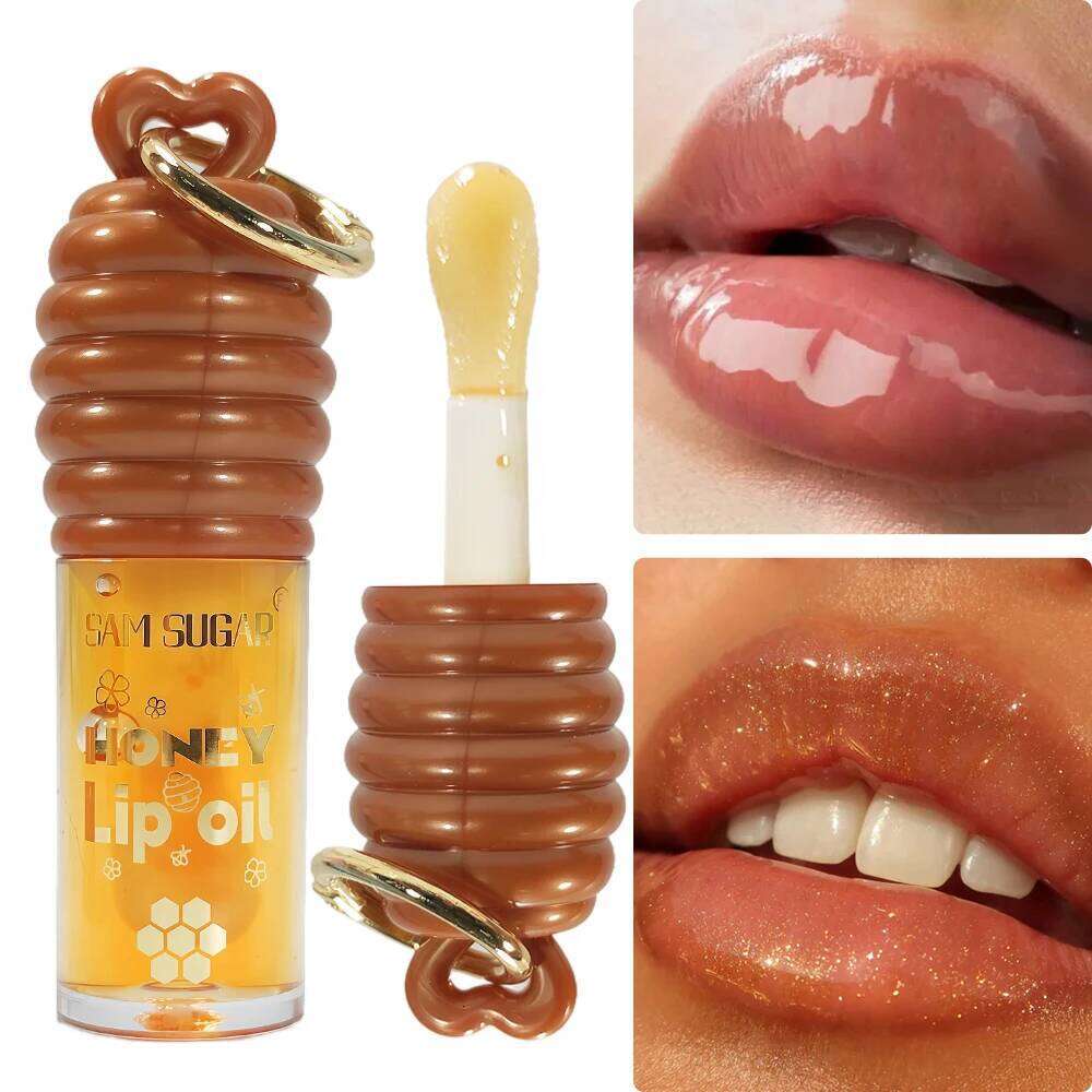 SAM SUGAR 2-Color Honey Oil Long-Lasting Moisture, Reduces Lines Transparent Hydrating Lip Gloss H260302