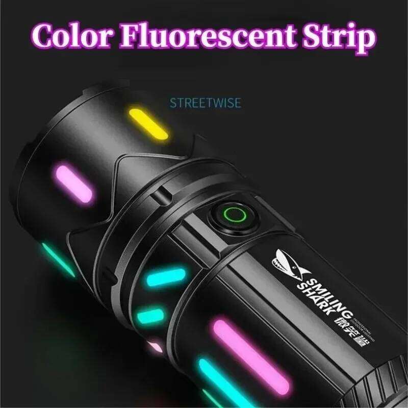 High Power White Laser Flashlight with Luminous Strips 3000 Meter Zoom Long-Rang Waterproof Outdoor Camping Handlamp Z260301