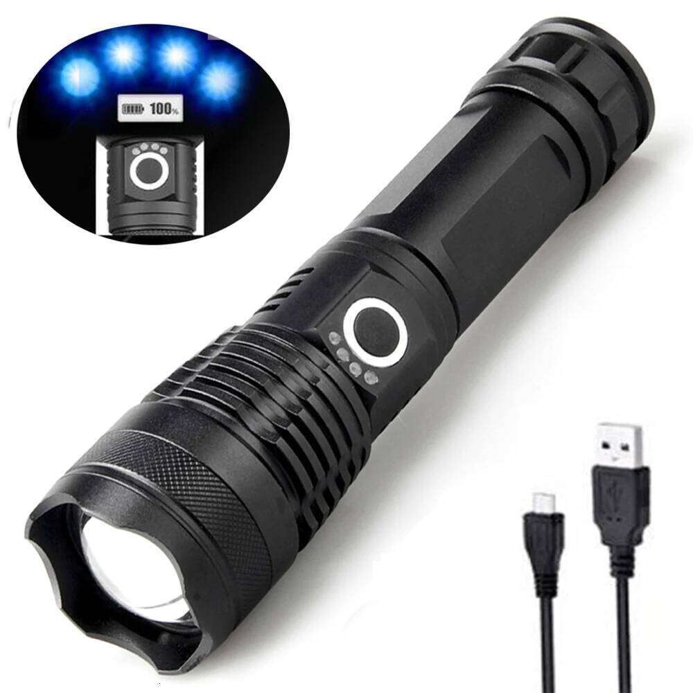Super Bright led flashlight 5 Modes Zoom Tactical torch 18650 or 26650 Battery Best Camping, Outdoor hiking Powerful Flash Lamp Z260301