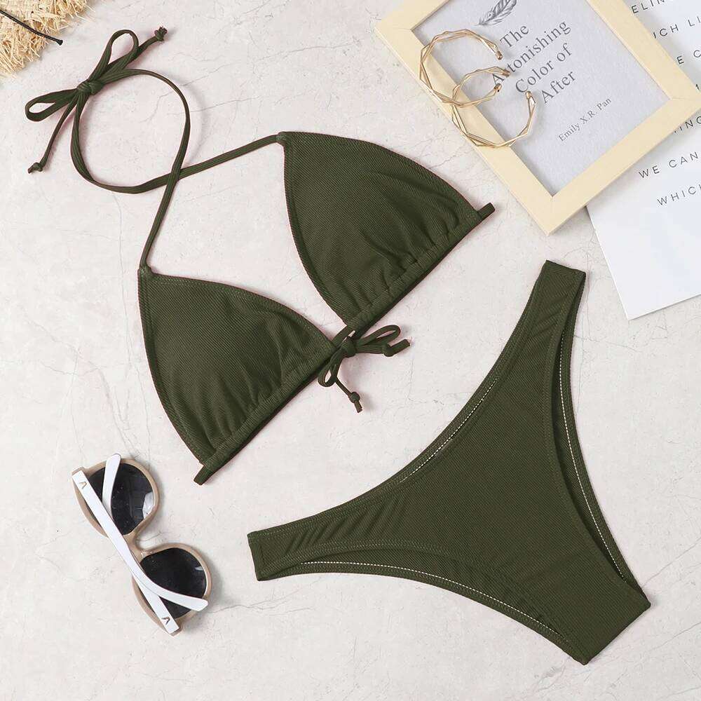 2022 new sexy bikini suit solid color women's Beach swimsuit Z260301