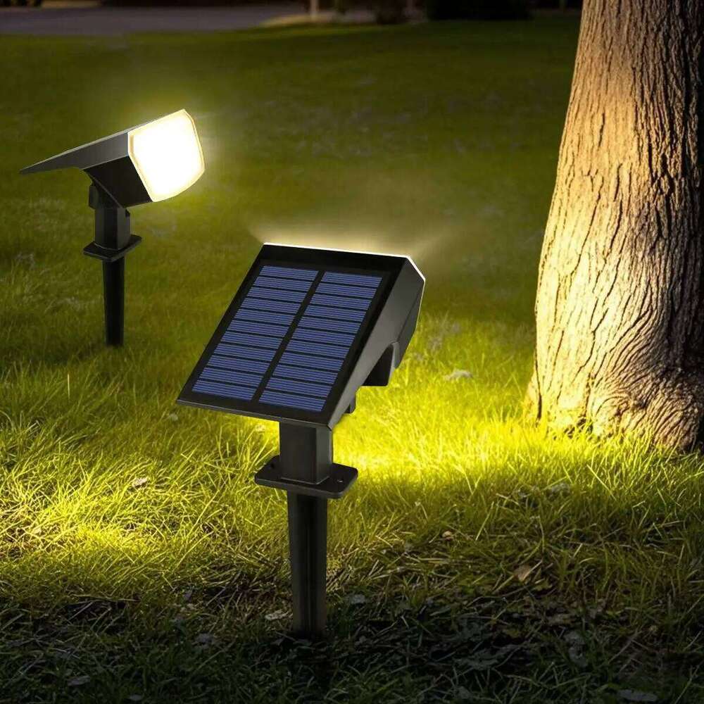 Built-in Large Capacity Battery 1200mAh LED Solar Floodlight Waterproof Spotlight Lamp Long Working Time For Garden Lawn Pathway C260302