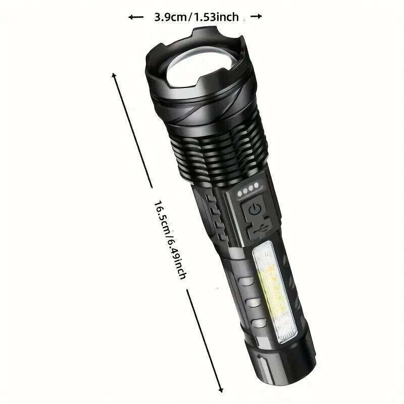 Rechargeable LED Flashlights Zoomable Torch with 18650 Battery 7Modes Waterproof High Power Hand LightFor Outdoor Camping Hiking Z260301