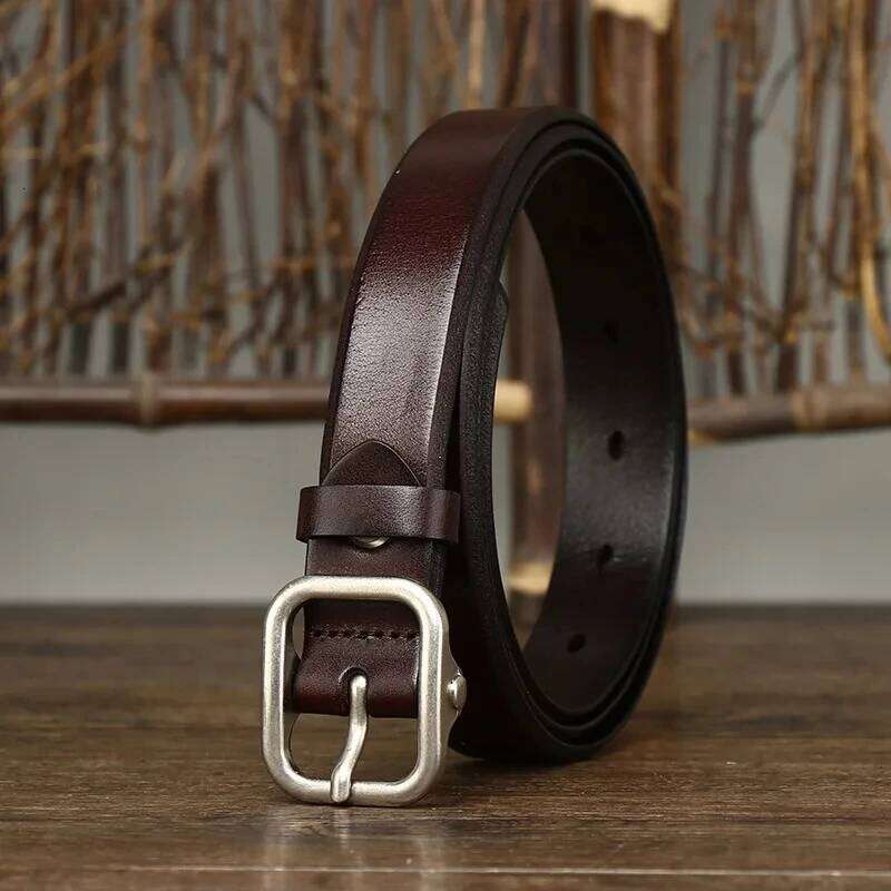 2.4CM Women's Casual Women Thick Cowskin Genuine Leather Male Strap Pure Color Belts Top Quality Jeans Belt S260228
