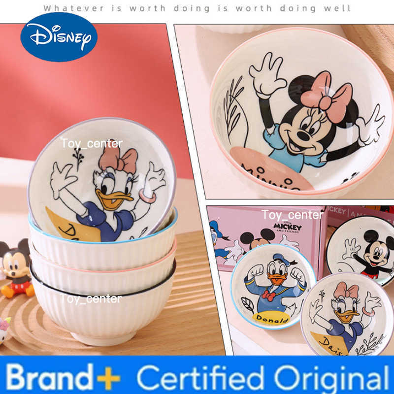 Disney Ceramic Rice Bowl Set 45-Inch Vertical Design Featuring Mickey Minnie Donald Duck Daisy Patterns Household Cutlery Gifts H2603021
