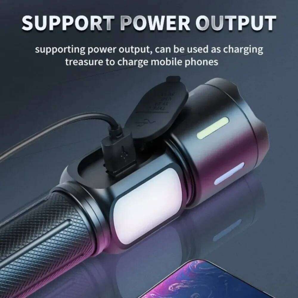 Super Bright White Laser LED Flashlight COB Side Work Light Zoom Rechargeable Bottom Magnet Fluorescent Strip Torch for Outdoor Z260301