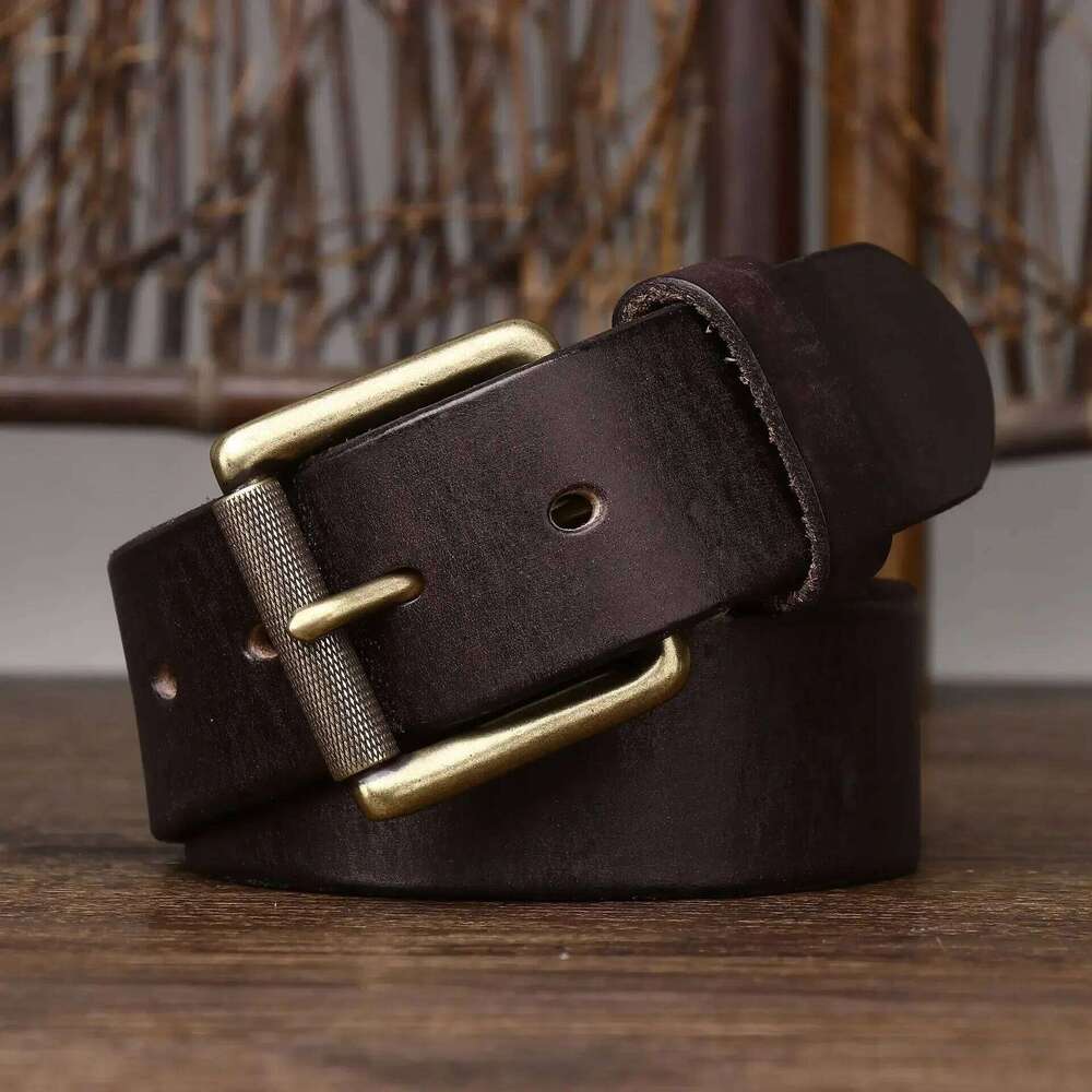 4.0CM Thick Cowhide Copper Buckle Genuine Leather Casual Jeans Thickened Belt Men High Quality Retro Luxury Male Strap Cintos S260228