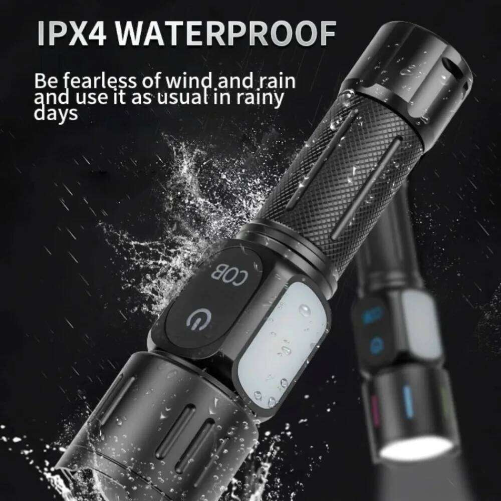 Super Bright White Laser LED Flashlight COB Side Work Light Zoom Rechargeable Bottom Magnet Fluorescent Strip Torch for Outdoor Z260301