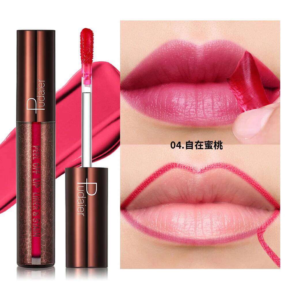 5Color Liquid Peel-off Gloss Waterproof Long-lasting Matte Lipstick Non-stick Cup Makeup Moisturizing Lip Tattoo Pigment H260302