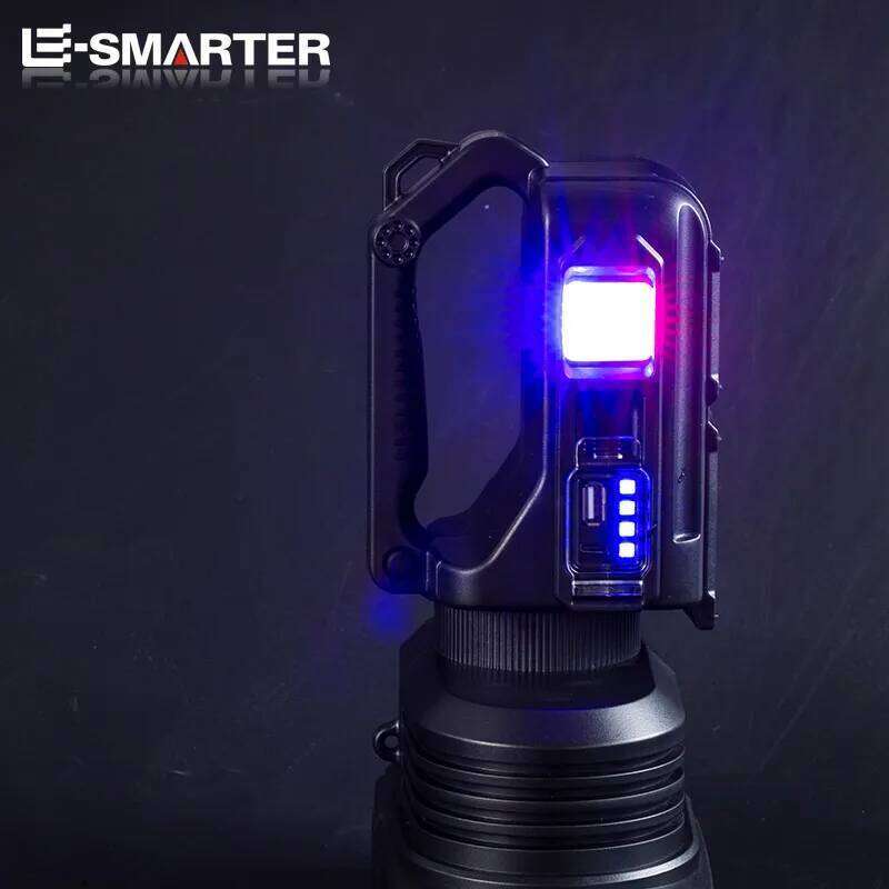 Powerful Dual LED Searchlight 2*XHP50 Waterproof Spotlight USB Rechargeable Super Bright Outdoor Flashlight With Side Light Z260301